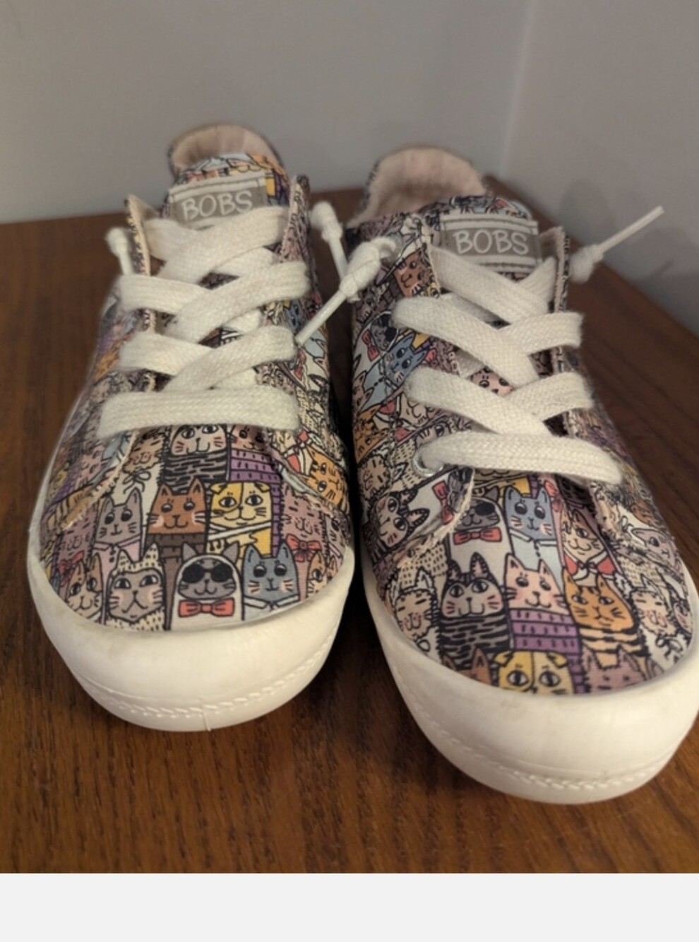 Skechers Sneakers Beach Bingo - Kitty Cruiser Cat Design Slip Ons Size 7 Ivory - Picture 9 of 13